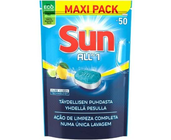 Detergente para a Máquina da Loiça - Sun All in 1 50 pastilhas