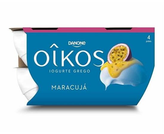Iogurte Grego Oikos Danone Maracujá - 4Un