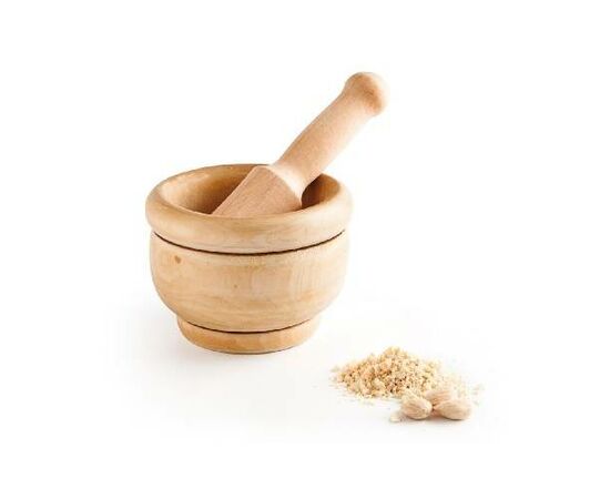 Almofariz 14 cm com Pilão de Madeira 15 cm