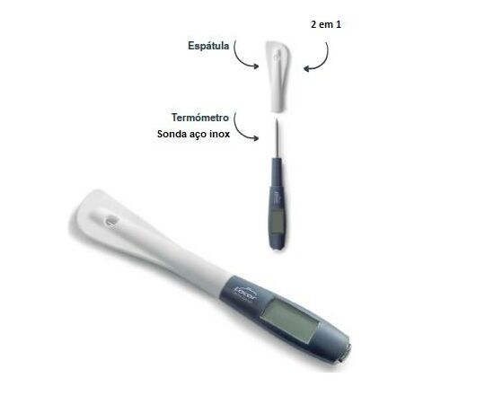 TERMOMETRO COM ESPATULA SILICONE SONDA 25CM