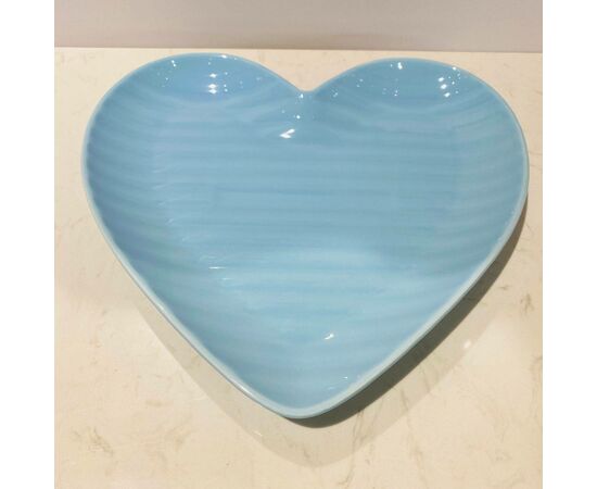 Prato coração Médio Azul