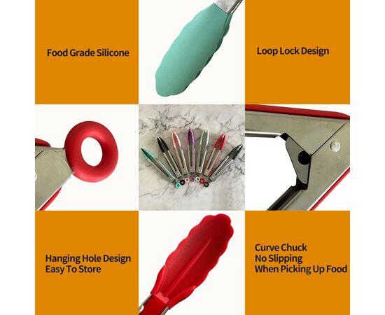 Pinça  de Aço Inoxidável para Cozinhar ou Servir Saladas