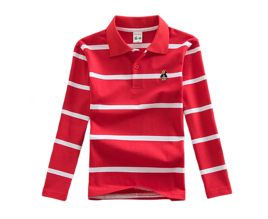 T-Shirt Polo Vermelho e Branco - Infantil