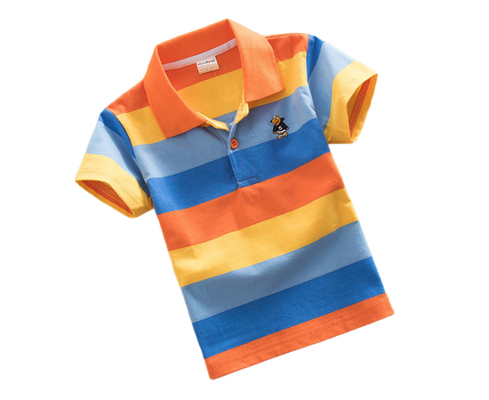 T-Shirt Polo infantil Listrada -  Laranja