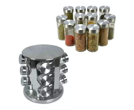 Porta tempero de inox Giratório