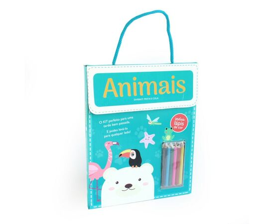 Livro Diverkit: Pinta e Cola - Animais