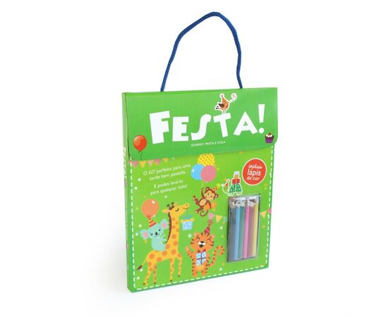 Livro Diverkit: Pinta e Cola - Festa!