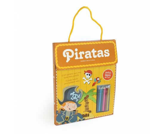 Livro Diverkit: Pinta e Cola - Piratas