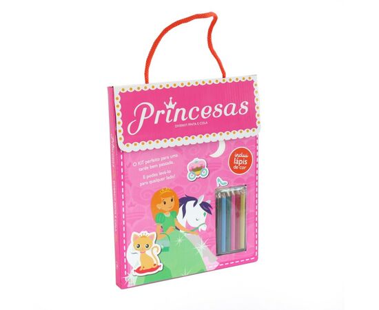 Livro Diverkit: Pinta e Cola - Princesas