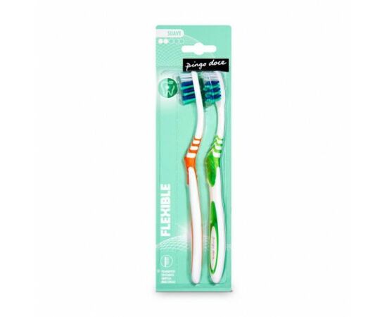 Escova de Dentes Flexible Suave 2 Un - Pingo Doce