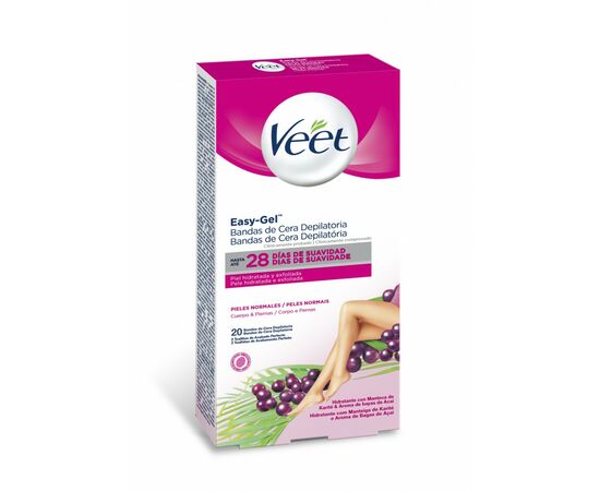 Easy Gel Banda De Cera Depilatoria Pele Normal Corpo E Pernas - Veet