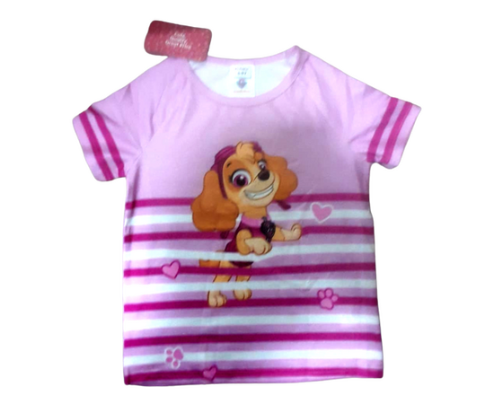 Camiseta Infantil Patrulha Pata, da Skye Manga Curta ( 3-4 Anos )
