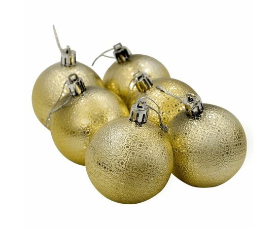 Kit 6 Bolas De Natal Mista - Dourado Natal