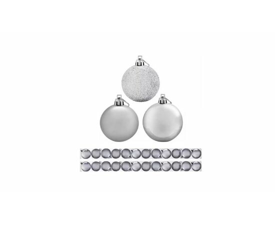 Kit 25 Bolas De Natal - Prata/Azul - Natal