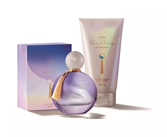 Kit Avon Far Away Aurora Perfume 50ml + Loção Hidratante 150ml