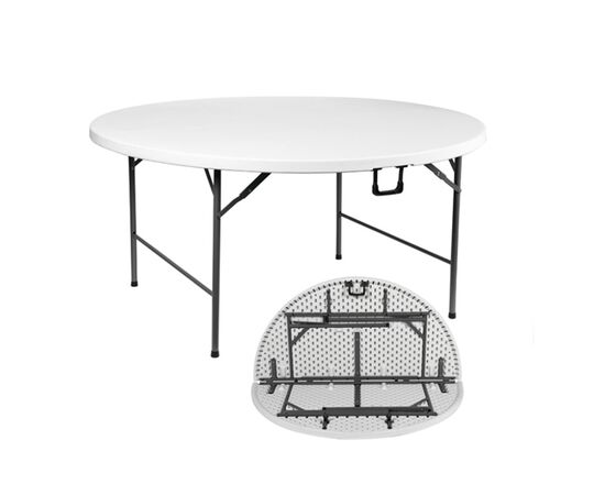 Mesa redonda de plástico blanco