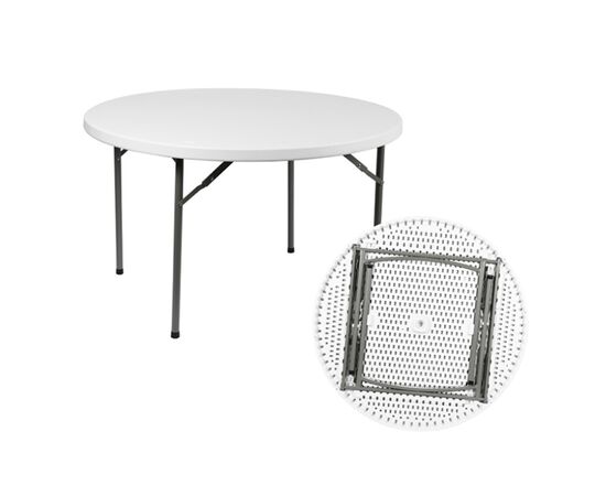 Mesa redonda de plástico blanco