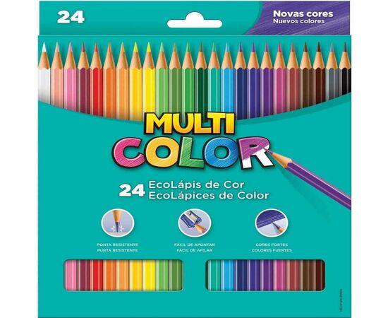 Lápis de Cor Hexagonal 12 Cores – MultiColor