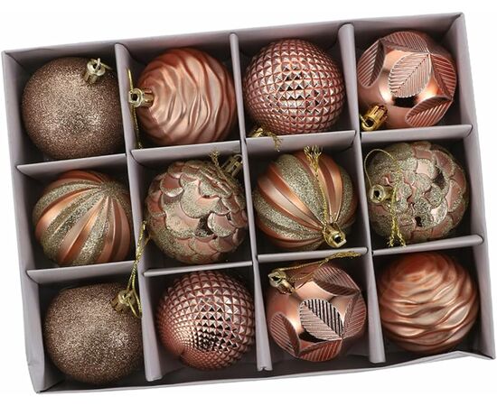 12 peças de enfeites de bolas de Natal