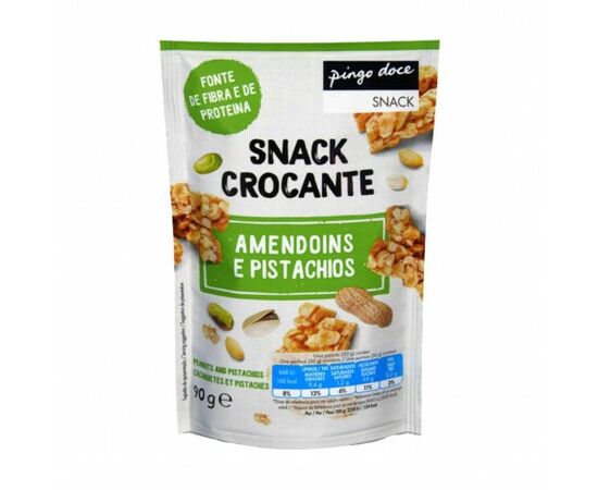 Snack Crocante Amendoins E Pistachios 90 G - Pingo Doce