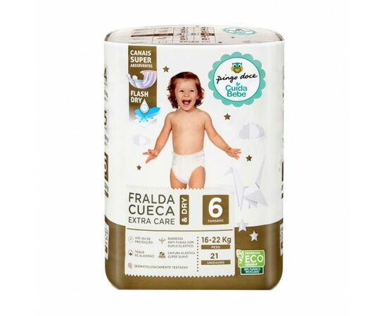 Fraldas Pingo Doce Cueca Extra Care & Dry T 6