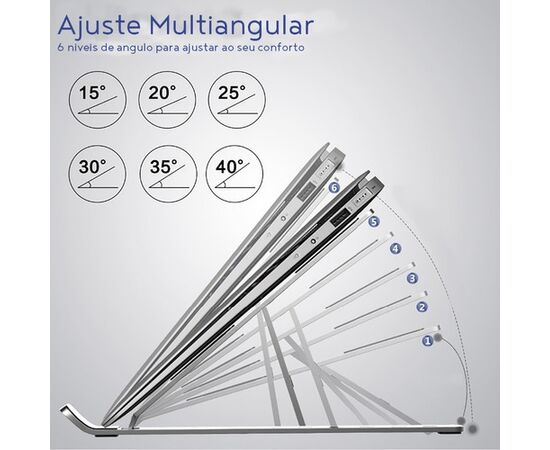 Suporte Apoio Base Ergonômico Regulável Aço Notebook/tablett