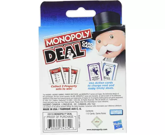 JOGO DE CARTAS - MONOPOLY DEAL BLUE
