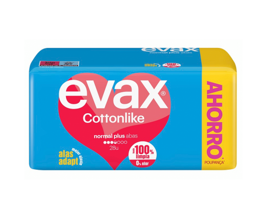 Pensos Higiênicos Cottonlike Normal Plus Alas 28 Un - Evax