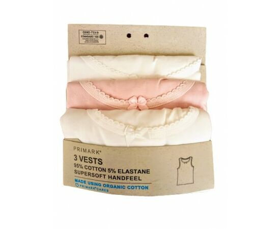 Blusa Interior Rosa E Branca Menina 5-6 Anos 116 Cm 3 Un - Primark