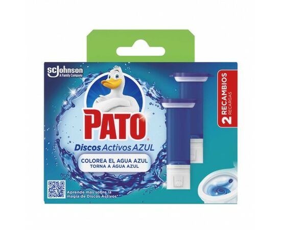 Pato Discos Ativos Sanitários 2 Recargas - Água Azul