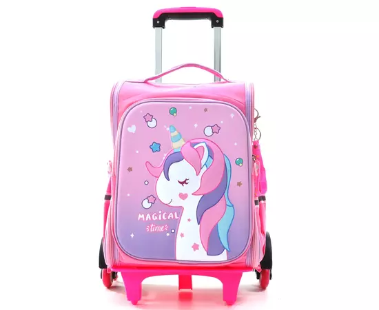 Mochila Escolar Unicórnio Infantil com Três Rodinhas