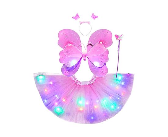 Kit Fantasia Borboleta Fada Infantil Saia Asa Varinha