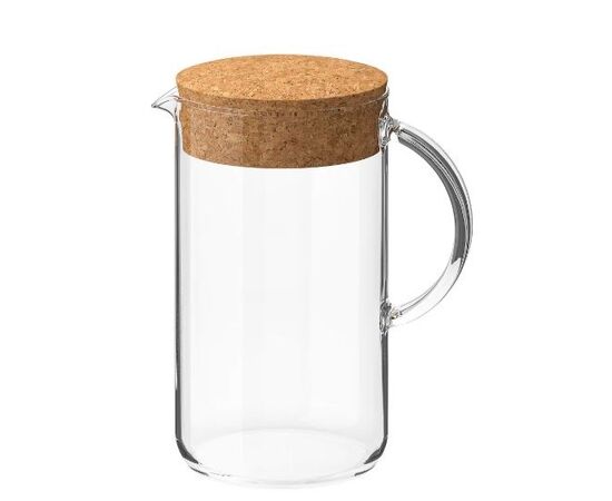 IKEA JARRO C/TAMPA, VIDRO TRANSPARENTE/CORTIÇA, 1.5 L