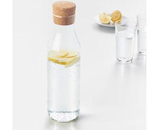 IKEA JARRO C/TAMPA, VIDRO TRANSPARENTE/CORTIÇA, 1.5 L