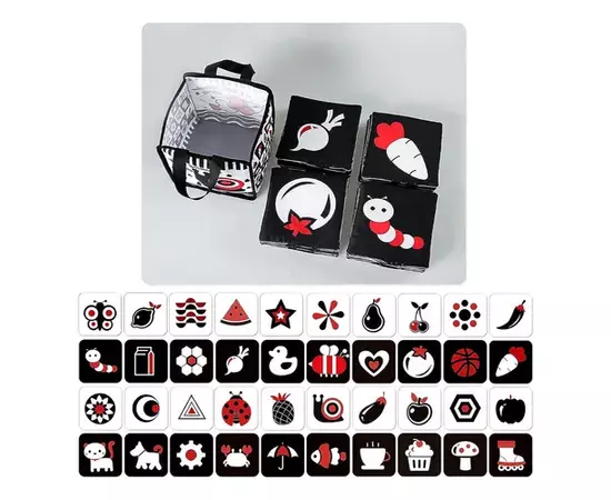 Cartões Sensoriais para Bebês de Contraste - 0 a 12 meses