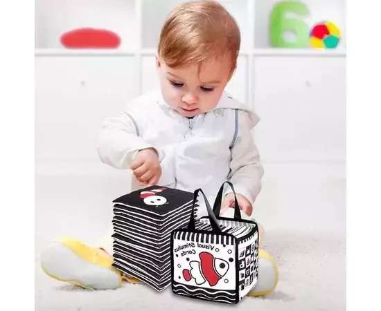 Cartões Sensoriais para Bebês de Contraste - 0 a 12 meses