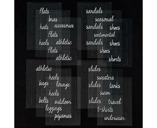 Etiquetas de Identificação Transparente  - The_Home_Edit - Guarda Roupa/Closet