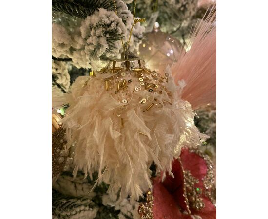 Bola de Natal - Furry Feath - Top Ball (Dourada)