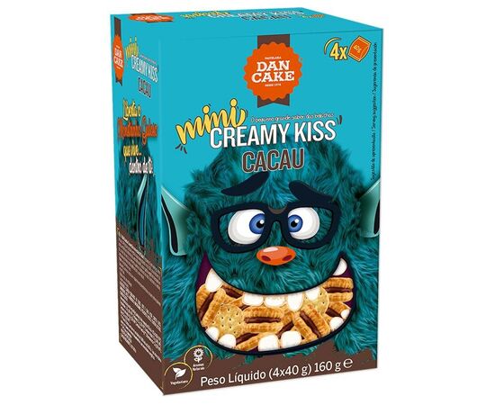 Bolachas Dancake Mini Creamy Kiss Cacau 160G