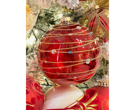 Bola de Natal ornamentada (vermelha)