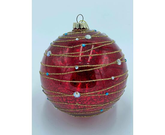 Bola de Natal ornamentada (vermelha)