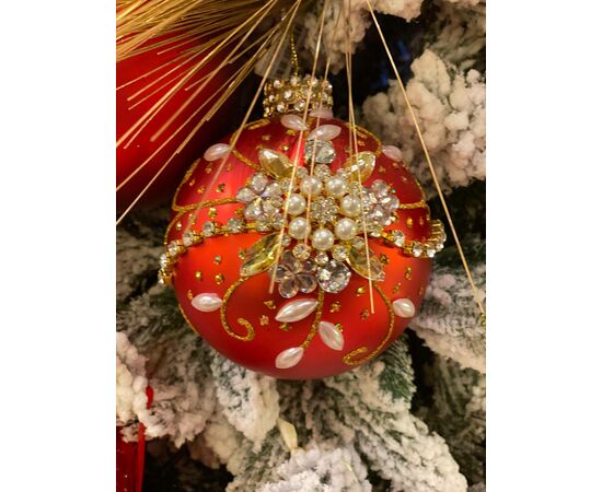 Bola de Natal - Cristais e Pérolas