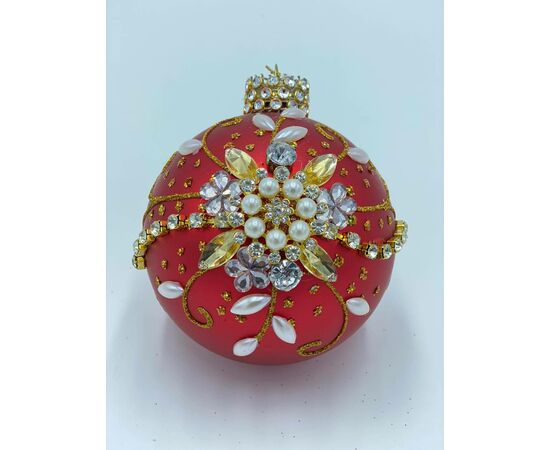 Bola de Natal - Cristais e Pérolas