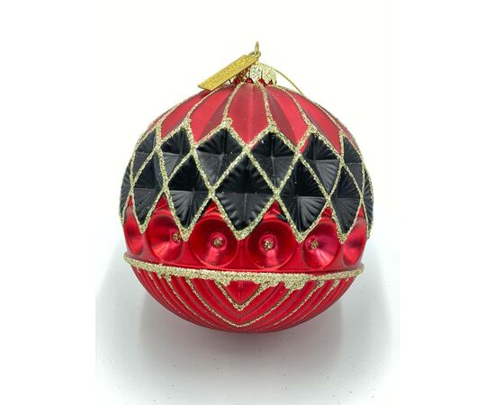 Bola de Natal - Diamantes ( Vermelho e Preto)