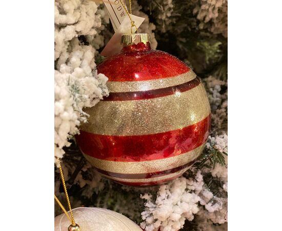 Bola de Natal - Riscas Douradas
