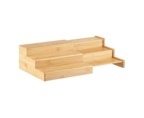 Prateleira expansível de bambu de 3 prateleiras